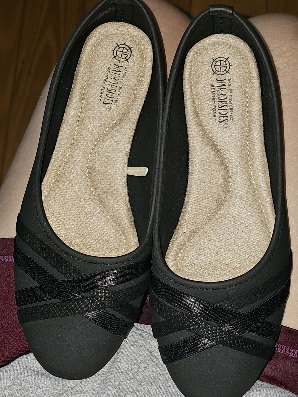 Black Memory Foam Flats